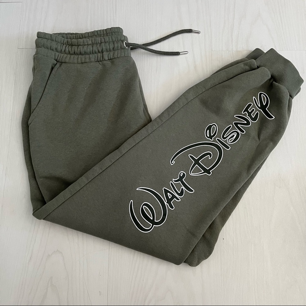 Official Light Olive Green Disney Sweatpants